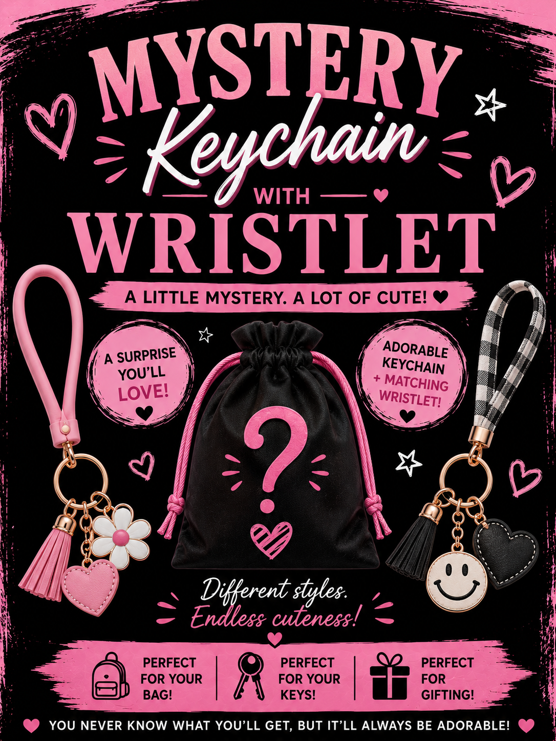 Mystery Bag-Keychains with wristlet