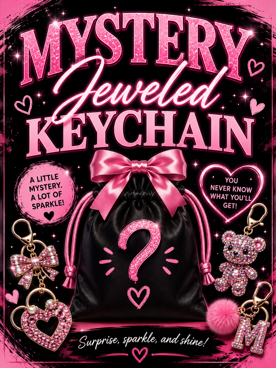 Mystery Bag-Jeweled Keychain